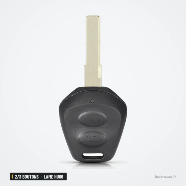 Coque de clé 2/3 boutons pour Porsche Boxster, 911, 996, lame HU66 - vue de face, lame rentrée