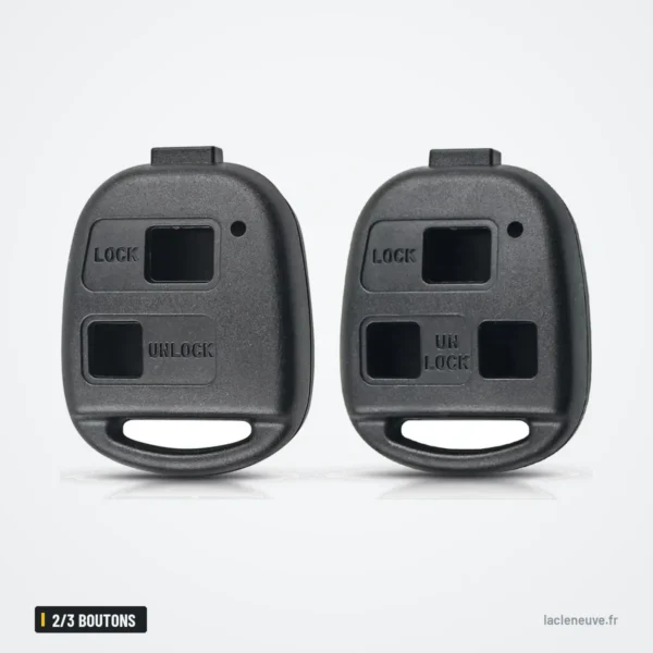 Coque de clé 2/3 boutons pour Toyota Camry, Corolla, Lexus RX, IS200 - deux télécommandes identiques, vue de face