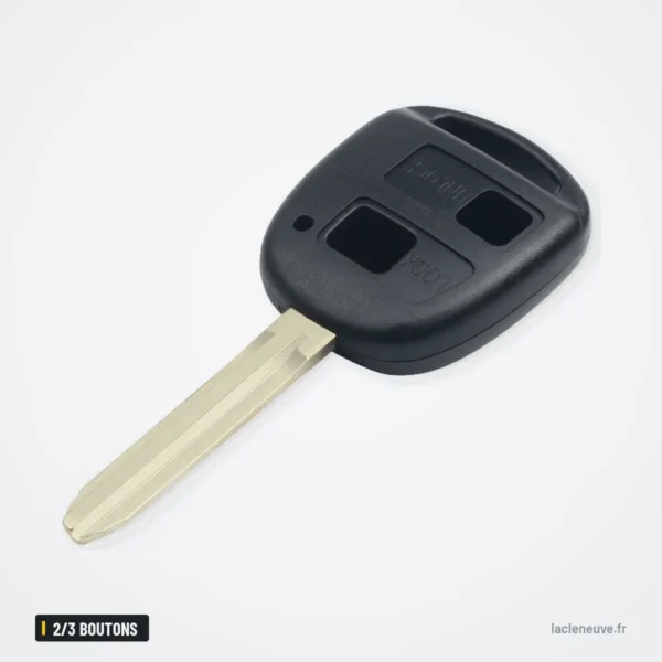 Coque de clé 2/3 boutons pour Toyota Camry, Corolla, RAV4, Lexus GX470 - clé avec lame sortie, deux boutons, vue de face