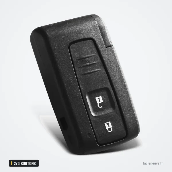 Coque de clé 2/3 boutons pour Toyota Corolla, Corolla Verso, Prius - vue de profil, tranche épaisse
