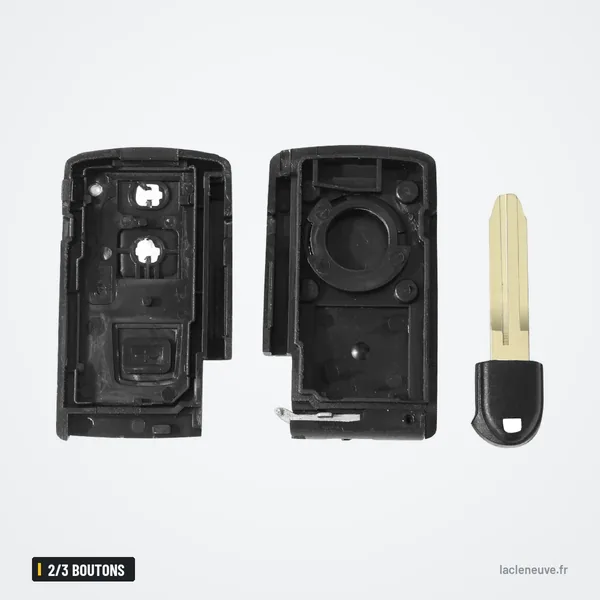 Coque de clé 2/3 boutons pour Toyota Corolla, Corolla Verso, Prius - coque ouverte, boîtier et lame séparés