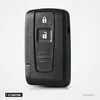 Coque de clé 2/3 boutons pour Toyota Corolla, Corolla Verso, Prius - vue de face légèrement inclinée