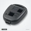 Coque de clé 2/3 boutons pour Toyota RAV4, Yaris, Corolla, Land Cruiser - vue en angle, boutons lock et unlock