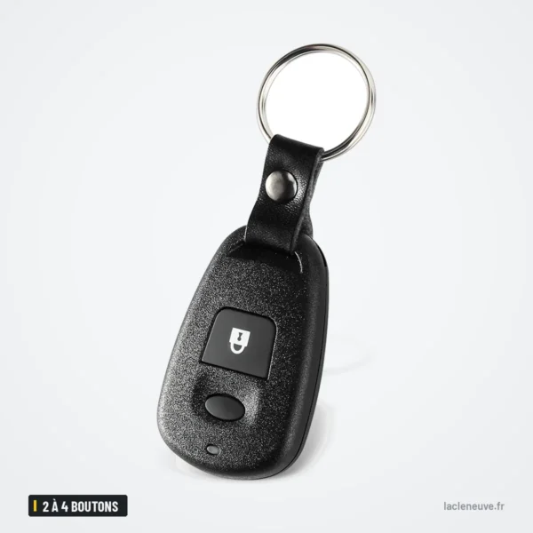 Coque de clé 2 à 4 boutons pour Hyundai Elantra, Sonata, Santa Fe, Kia Carens - vue de face, un bouton visible en haut