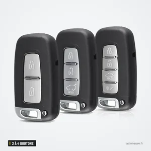 Coque de clé 2 à 4 boutons pour Hyundai, Kia K5, Sportage, Forte - trois coques assemblées, vue de face