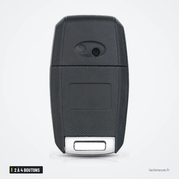 Coque de clé 2 à 4 boutons pour Kia Sportage, Ceed, Rio, Sorento - vue de dos, coque lisse