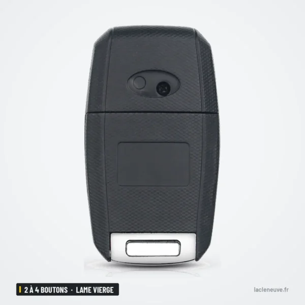 Coque de clé 2 à 4 boutons pour Kia Sportage, Sorento, Ceed, lame vierge - dos de la coque, profil arrondi
