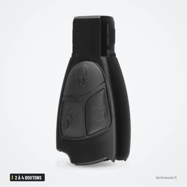 Coque de clé 2 à 4 boutons pour Mercedes-Benz B, C, E, ML, S, Vito 639 - vue de côté, boutons visibles sur la tranche