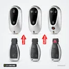 Coque de clé 2 à 4 boutons pour Mercedes-Benz Classe A, C, E, S - trois coques argentées transformées en version noire