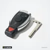 Coque de clé 2 à 4 boutons pour Mercedes-Benz W203, W204, W211, W212 - vue de profil, lame déployée sur le côté