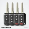 Coque de clé 2 à 4 boutons pour Mitsubishi Eclipse, Outlander, lame MIT11 - quatre clés alignées, quatre boutons chacune