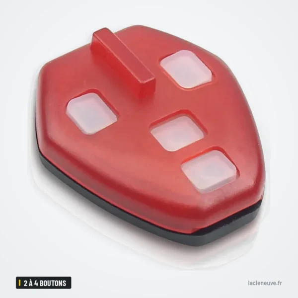 Coque de clé 2 à 4 boutons pour Mitsubishi Lancer, Outlander, Galant, Eclipse - vue de dos, légèrement inclinée