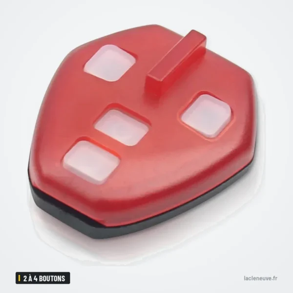 Coque de clé 2 à 4 boutons pour Mitsubishi Lancer, Outlander, Galant, Eclipse - vue de trois quarts, boutons visibles