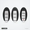 Coque de clé 2 à 4 boutons pour Nissan Altima, Maxima, Murano, Sentra - trois versions côte à côte, vue de face