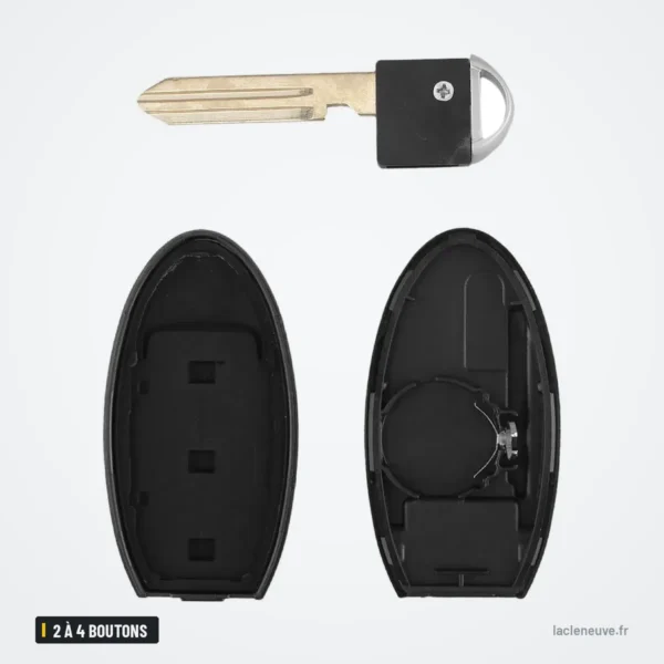 Coque de clé 2 à 4 boutons pour Nissan Altima, Maxima, Murano, Sentra - lame seule et coque ouverte
