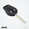 Coque de clé 2 à 4 boutons pour Nissan Qashqai, Juke, Micra - vue de profil, lame vers le bas