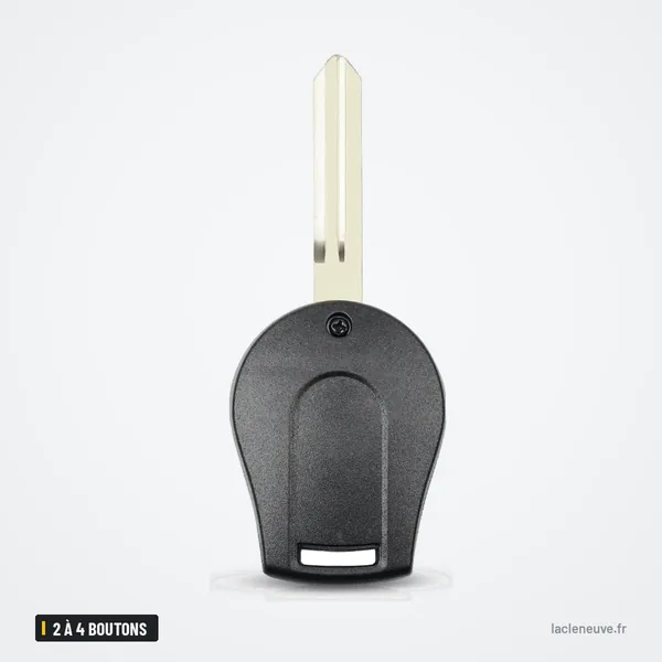 Coque de clé 2 à 4 boutons pour Nissan Qashqai, Juke, Micra - vue de face, sans bouton