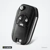 Coque de clé 2 à 4 boutons pour Nissan Versa, Sentra, Altima, Maxima - vue de face, lame déployée, trois boutons
