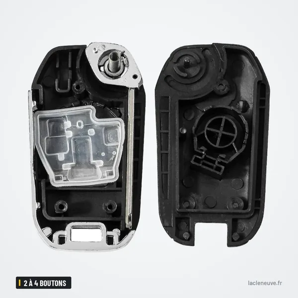Coque de clé 2 à 4 boutons pour Nissan Versa, Sentra, Altima, Maxima - coque ouverte en deux parties, mécanisme visible