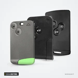Coque de clé 2 à 4 boutons pour Renault Clio, Megane, Scenic, Koleos - trois types de coques assemblés côte à côte