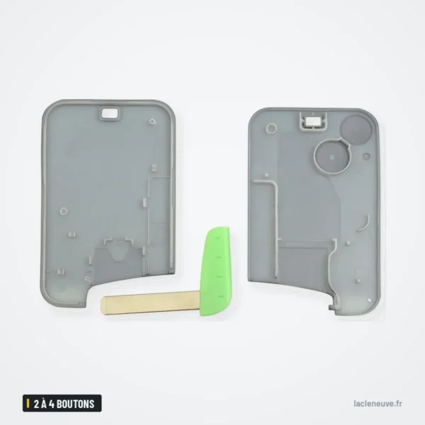Coque de clé 2 à 4 boutons pour Renault Clio, Megane, Scenic, Koleos - coque ouverte, mécanisme et lame visibles