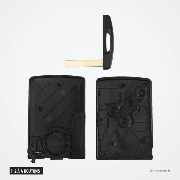 Coque de clé 2 à 4 boutons pour Renault Clio, Megane, Scenic, Koleos - intérieur ouvert, mécanisme à engrenages