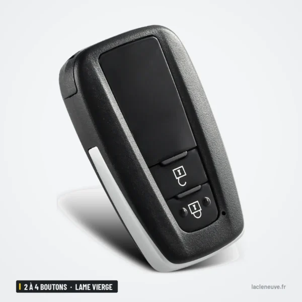 Coque de clé 2 à 4 boutons pour Toyota Camry, Prius, RAV4, C-HR, lame vierge - vue arrière en angle