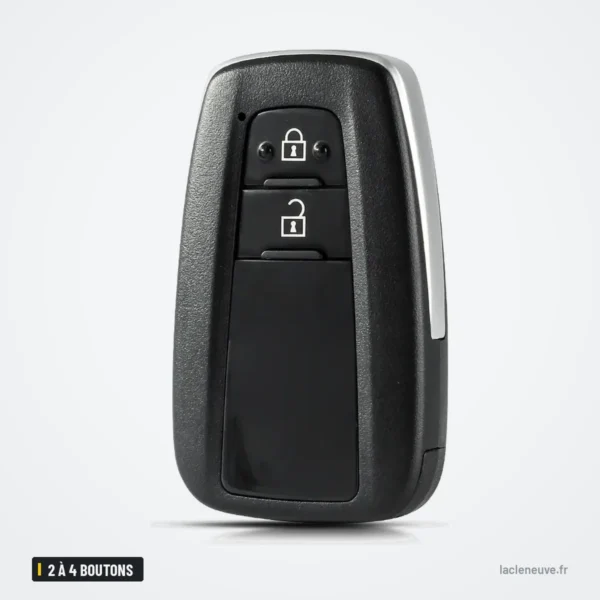 Coque de clé 2 à 4 boutons pour Toyota Prius, Camry, C-HR, Avalon - vue de face, boutons verrouillage et déverrouillage