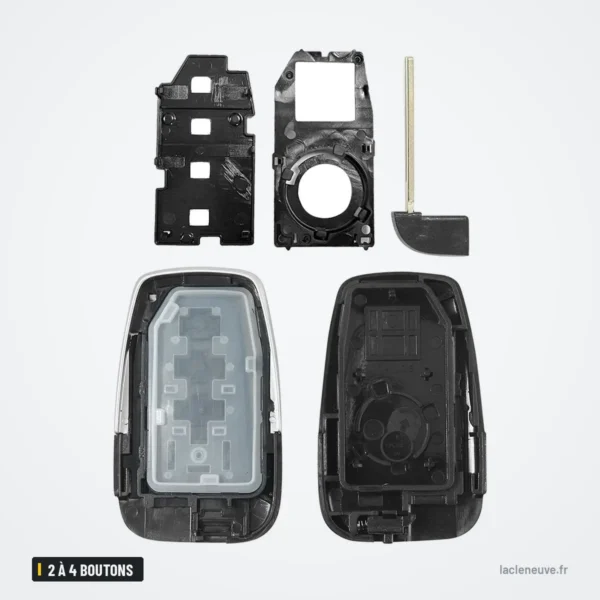Coque de clé 2 à 4 boutons pour Toyota Prius, Camry, C-HR, Avalon - coque démontée, pièces et circuit imprimé