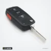 Coque de clé 2 à 4 boutons pour VW Golf, Polo, Skoda Octavia, Seat Leon - vue de face, bouton rouge d'alarme visible
