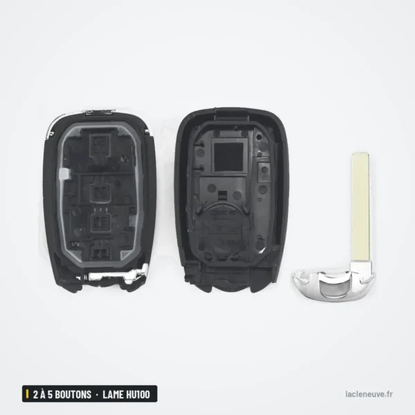 Coque de clé 2 à 5 boutons pour Chevrolet Cruze, Malibu, Camaro, lame HU100 - pièces détachées avec petite lame