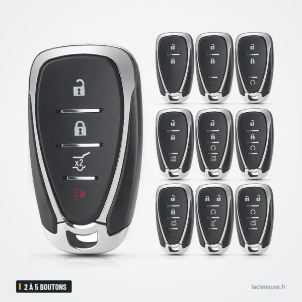 Coque de clé 2 à 5 boutons pour Chevrolet Cruze, Malibu, Camaro, Volt - neuf coques assemblées côte à côte