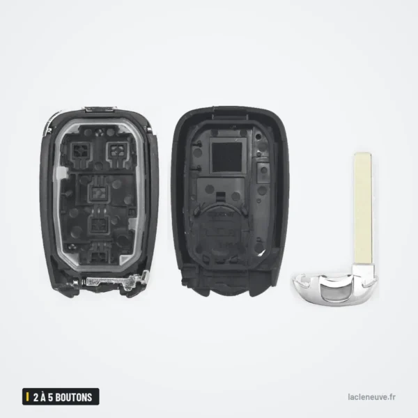 Coque de clé 2 à 5 boutons pour Chevrolet Cruze, Malibu, Camaro, Volt - coque démontée en deux parties avec lame