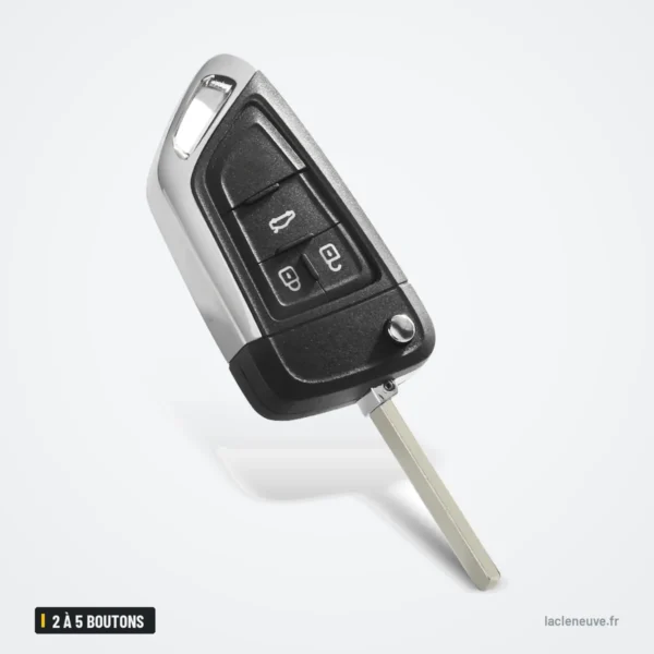 Coque de clé 2 à 5 boutons pour Chevrolet Cruze, Opel Astra, Insignia - clé avec lame sortie, trois boutons, vue de profil