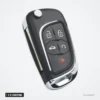 Coque de clé 2 à 5 boutons pour Chevrolet, Opel, Buick - télécommande chromée vue de face, lame sortie