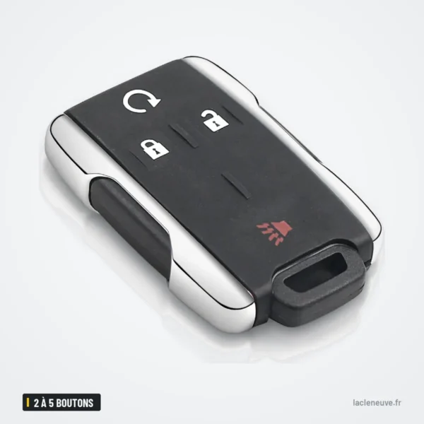Coque de clé 2 à 5 boutons pour Chevrolet Silverado, Colorado, GMC Sierra - télécommande quatre boutons avec bouton d'alarme