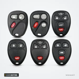 Coque de clé 2 à 5 boutons pour Hummer H3, Chevrolet Colorado, Buick - six télécommandes, dispositions de boutons différentes