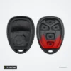 Coque de clé 2 à 5 boutons pour Hummer H3, Chevrolet Colorado, Buick, GMC - coque ouverte, face et dos côte à côte