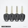 Coque de clé 2 à 5 boutons pour Mitsubishi Lancer, Outlander, lame MIT11R - quatre clés identiques alignées côte à côte