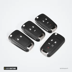 Coque de clé 2 à 5 boutons pour Opel Astra, Insignia, Zafira, Chevrolet Cruze - cinq modèles alignés en éventail