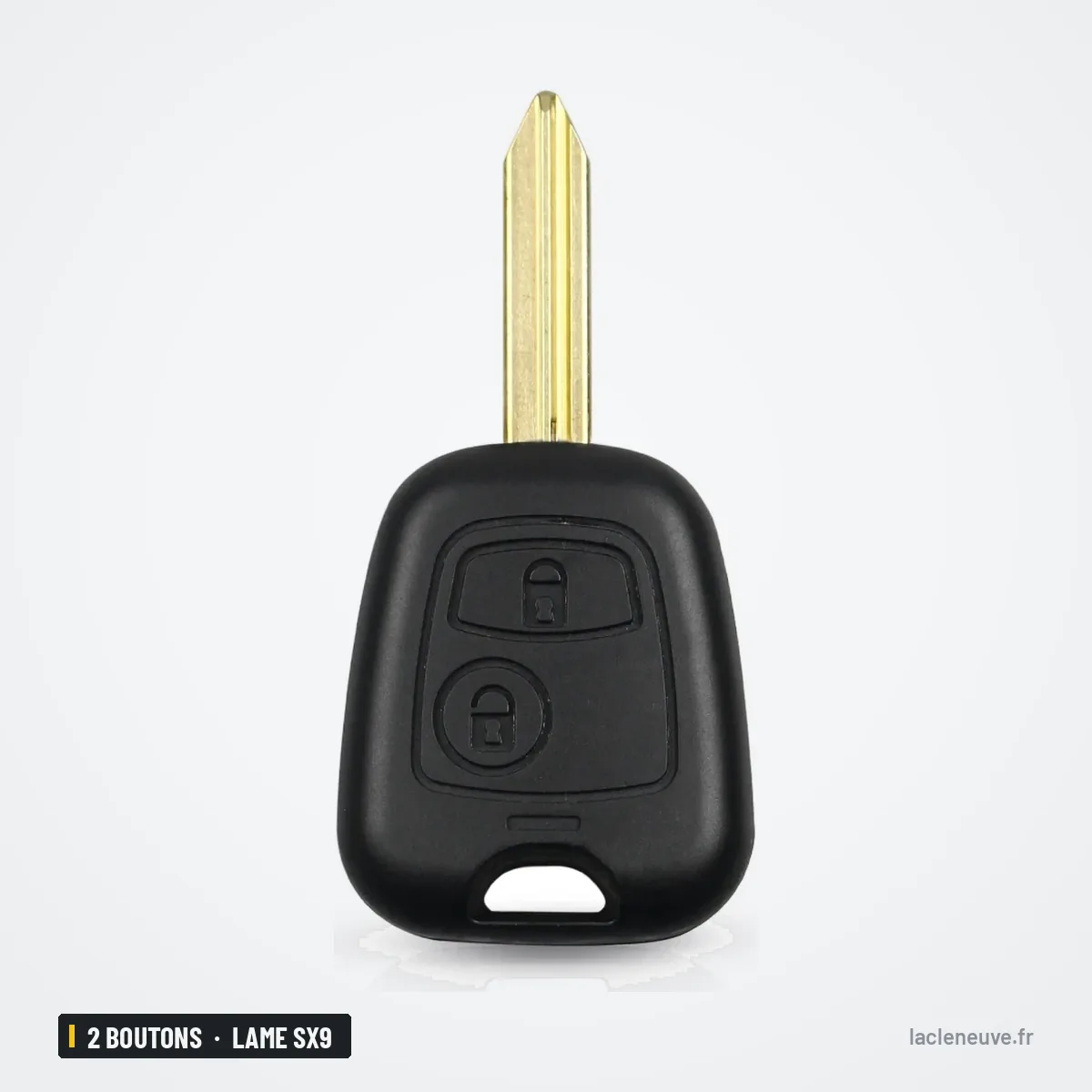 Coque de clé 2 boutons pour Citroën Xsara Picasso, Berlingo, lame SX9 - coque avec lame, emplacements de boutons vides Coque de clé 2 boutons pour Citroën Xsara Picasso, Berlingo, lame SX9 - coque avec lame, emplacements de boutons vides