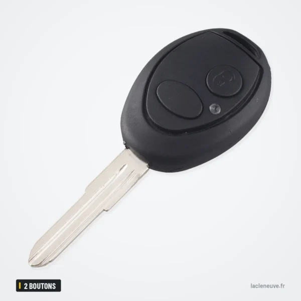 Coque de clé 2 boutons pour Land Rover Discovery, LR3 (1999-2004) - lame insérée, vue de profil
