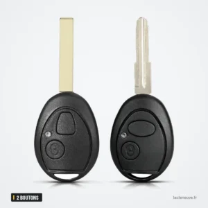 Coque de clé 2 boutons pour Land Rover Discovery, Mini Cooper R50/R53 - deux clés complètes côte à côte