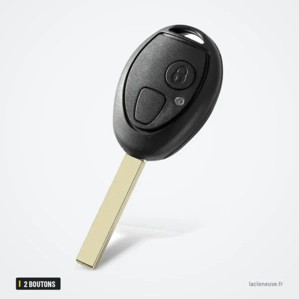 Coque de clé 2 boutons pour Land Rover Discovery, Mini Cooper R50/R53 - tête de clé seule vue de face