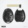 Coque de clé 2 boutons pour Mini Cooper R50/R53, Rover 75 - lame claire au-dessus des deux coques ouvertes