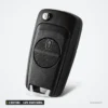 Coque de clé 2 boutons pour Nissan Micra, Almera, X-Trail, lame NSN11/NSN14 - clé pliante fermée, finition brillante