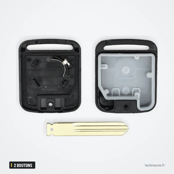 Coque de clé 2 boutons pour Nissan Qashqai, Micra, Juke, X-Trail - coque séparée en deux, lame détachée à part
