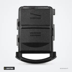 Coque de clé 2 boutons pour Opel Corsa, Tigra, Agila, Meriva, Combo - vue de face, deux boutons horizontaux Coque de clé 2 boutons pour Opel Corsa, Tigra, Agila, Meriva, Combo - vue de face, deux boutons horizontaux