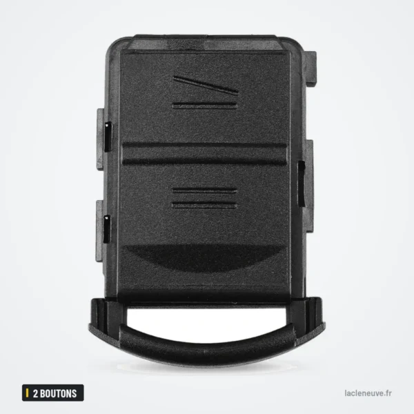 Coque de clé 2 boutons pour Opel Corsa, Tigra, Agila, Meriva, Combo - vue de face, deux boutons horizontaux