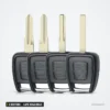 Coque de clé 2 boutons pour Opel Omega, Vectra, Astra, lame HU46/HU43/HU100 - quatre exemplaires identiques alignés en rangée